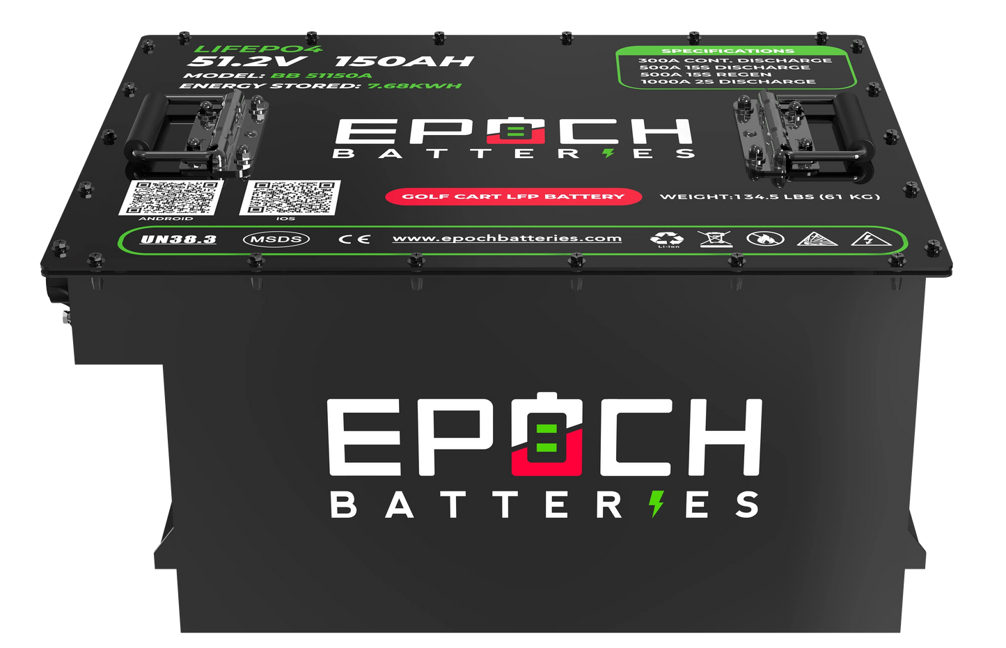 Epoch Batteries 48V 150Ah Golf Cart Battery Complete Kit - Lithium (LiFePO4)