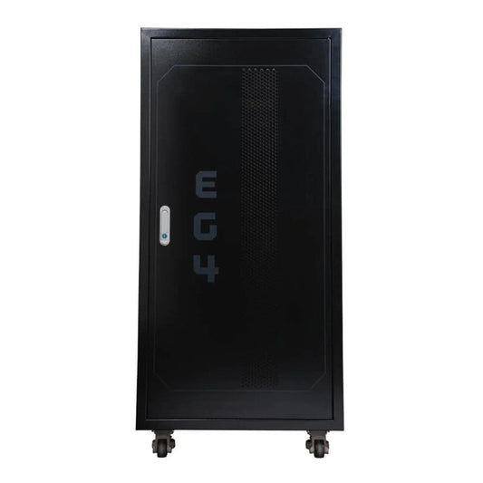 EG4 Enclosed 6 Slot Battery Rack [Pre-Assembled] | Wheels Included | Bus Bar Covers | Welded (Grey)