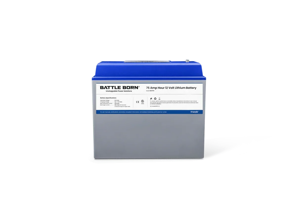 Battle Born 75Ah 12V Group 24 LiFePO4 Heated Battery Kit