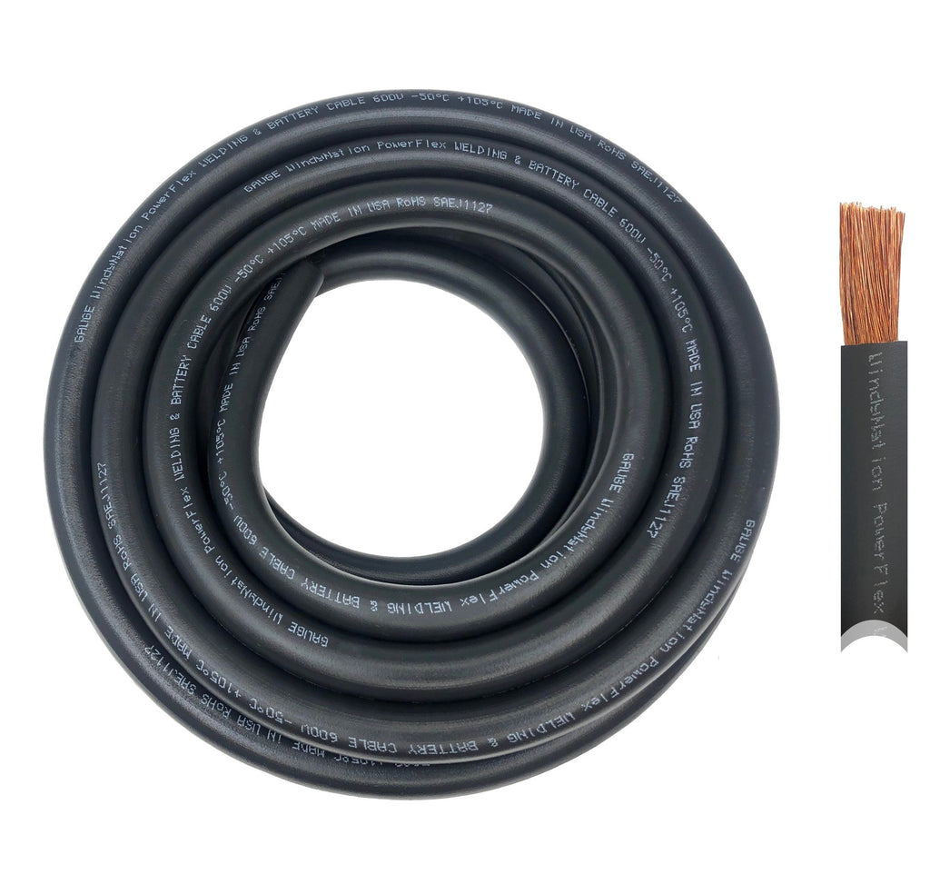WindyNation 4/0 Gauge Copper Flex Welding & Battery Cable