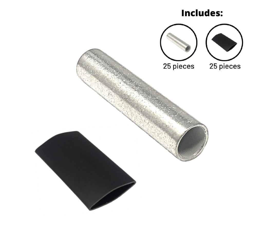 WindyNation Butt Splice Connector Copper Tin-Coated Marine Grade