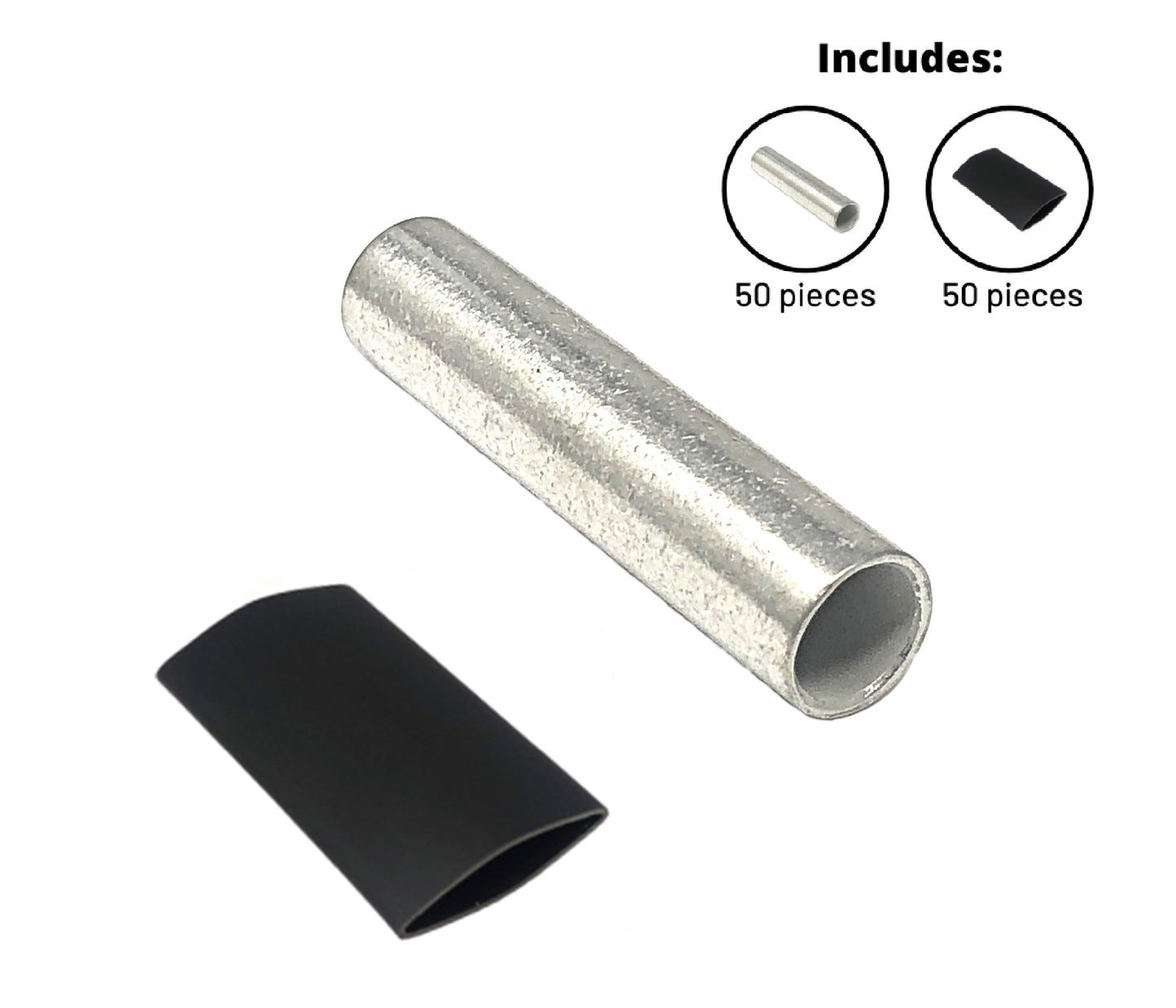WindyNation Butt Splice Connector Copper Tin-Coated Marine Grade