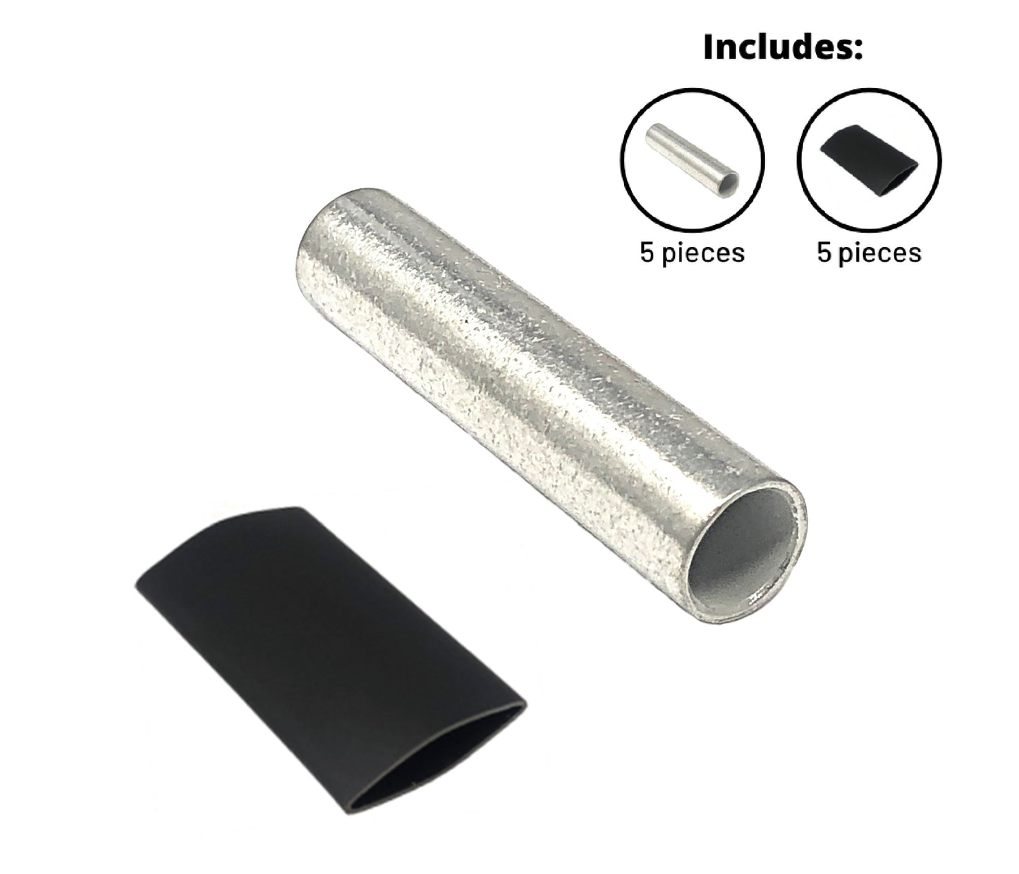 WindyNation Butt Splice Connector Copper Tin-Coated Marine Grade