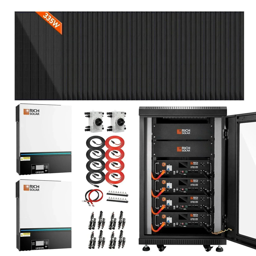 Rich Solar - Complete Off-Grid Solar Kit | 13,000W 120/240V Output | 48VDC