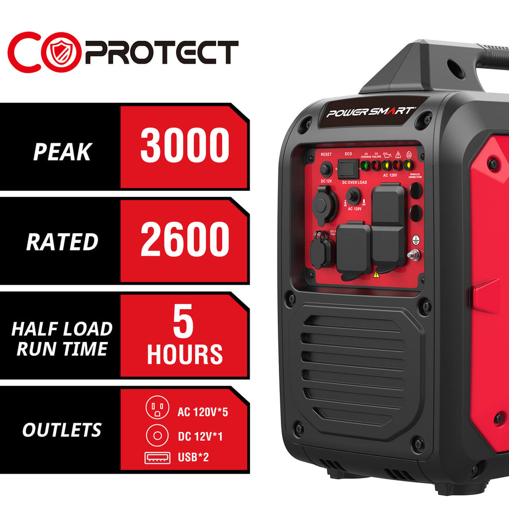 PowerSmart 3000W Inverter Generator w/ CO Alert DB5032