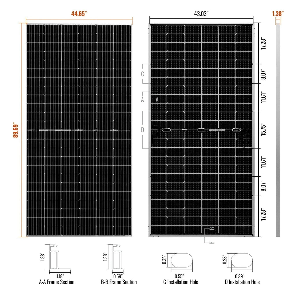 Rich Solar MEGA 550 Watt Solar Panel | Premium Grid-tie or Off-grid Solar Panel for Residential, Commercial, Agriculture
