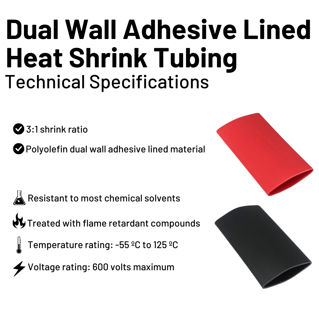 WindyNation 2/0 Gauge Cable Lugs w/ Heat Shrink Tubing