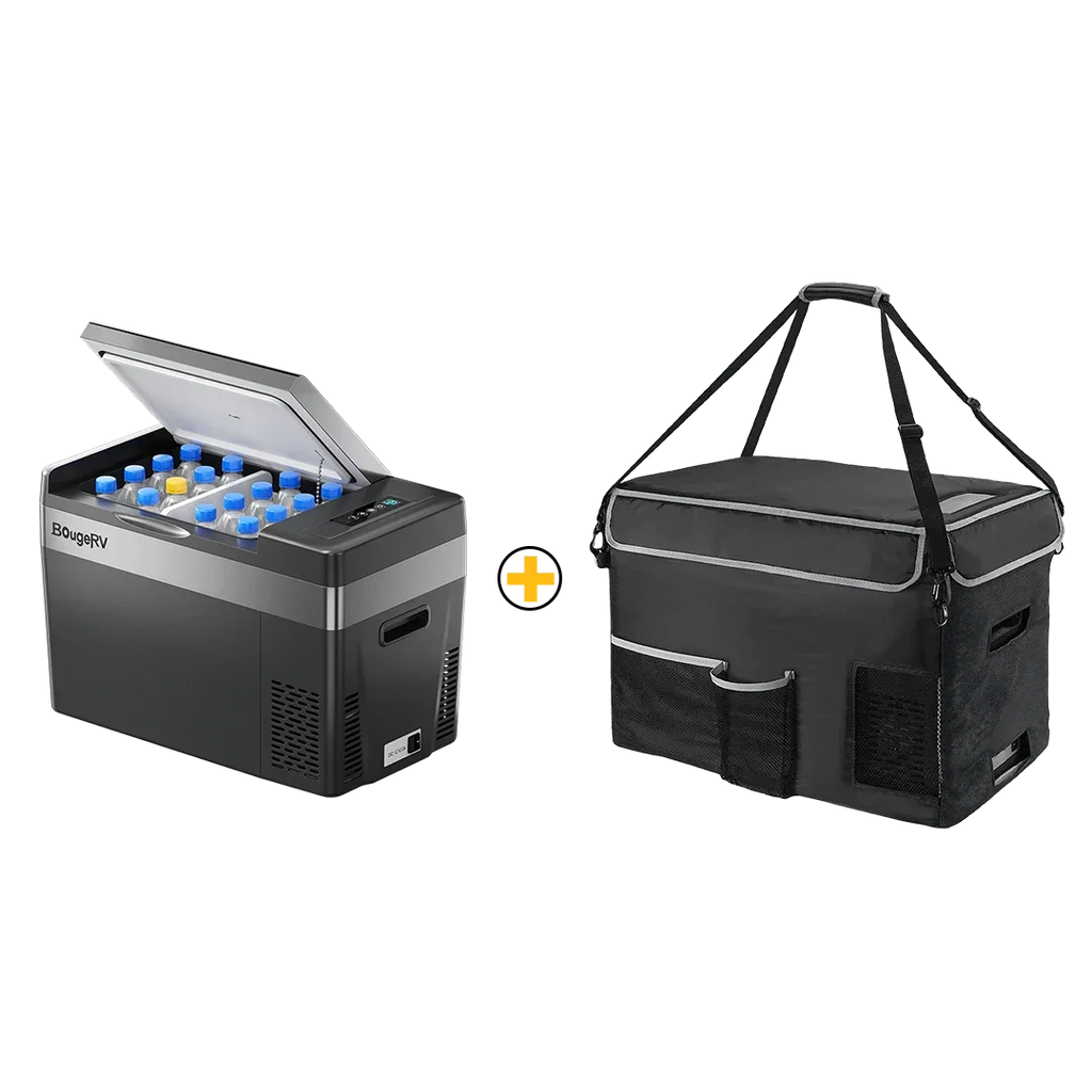 BougeRV 12V 30 Quart (28L) Portable Car Fridge Black