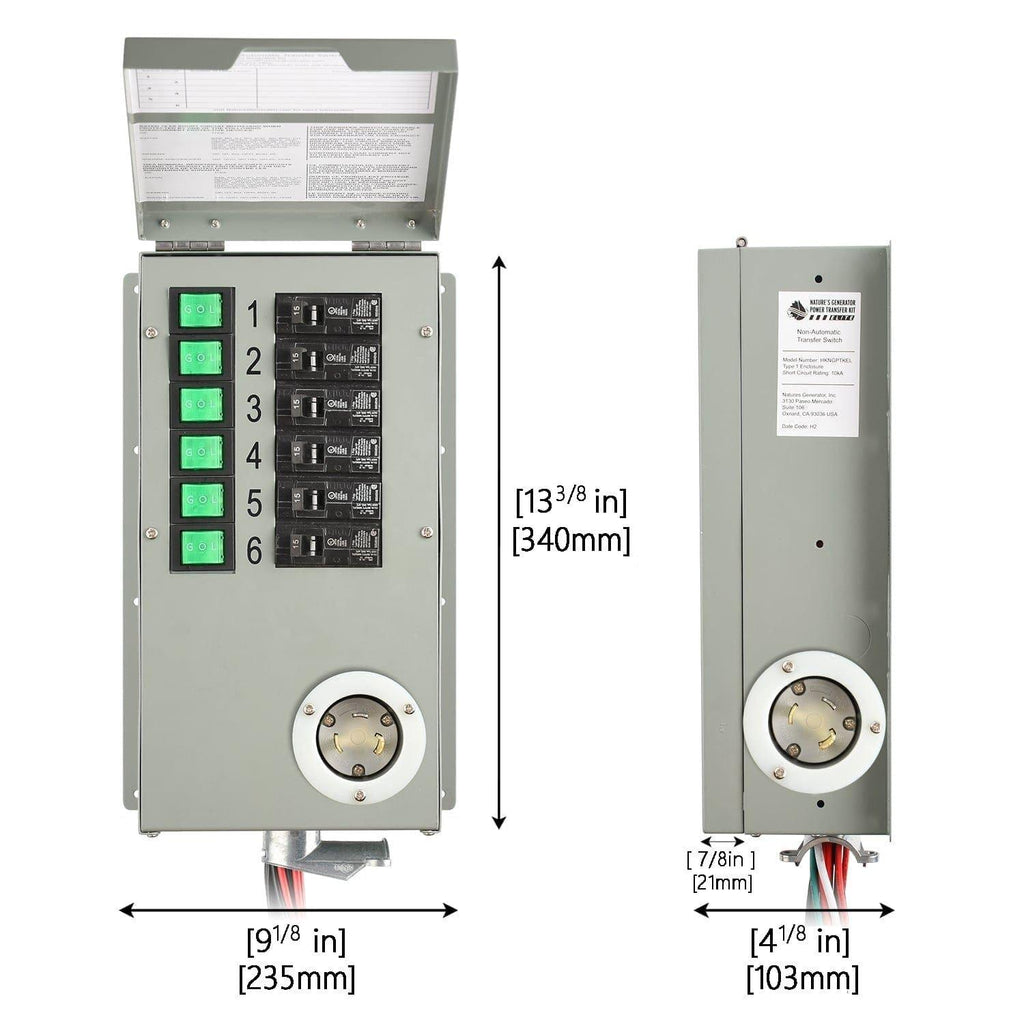 Nature's Generator Refurbished - 120V 30A 6-Circuit Transfer Switch