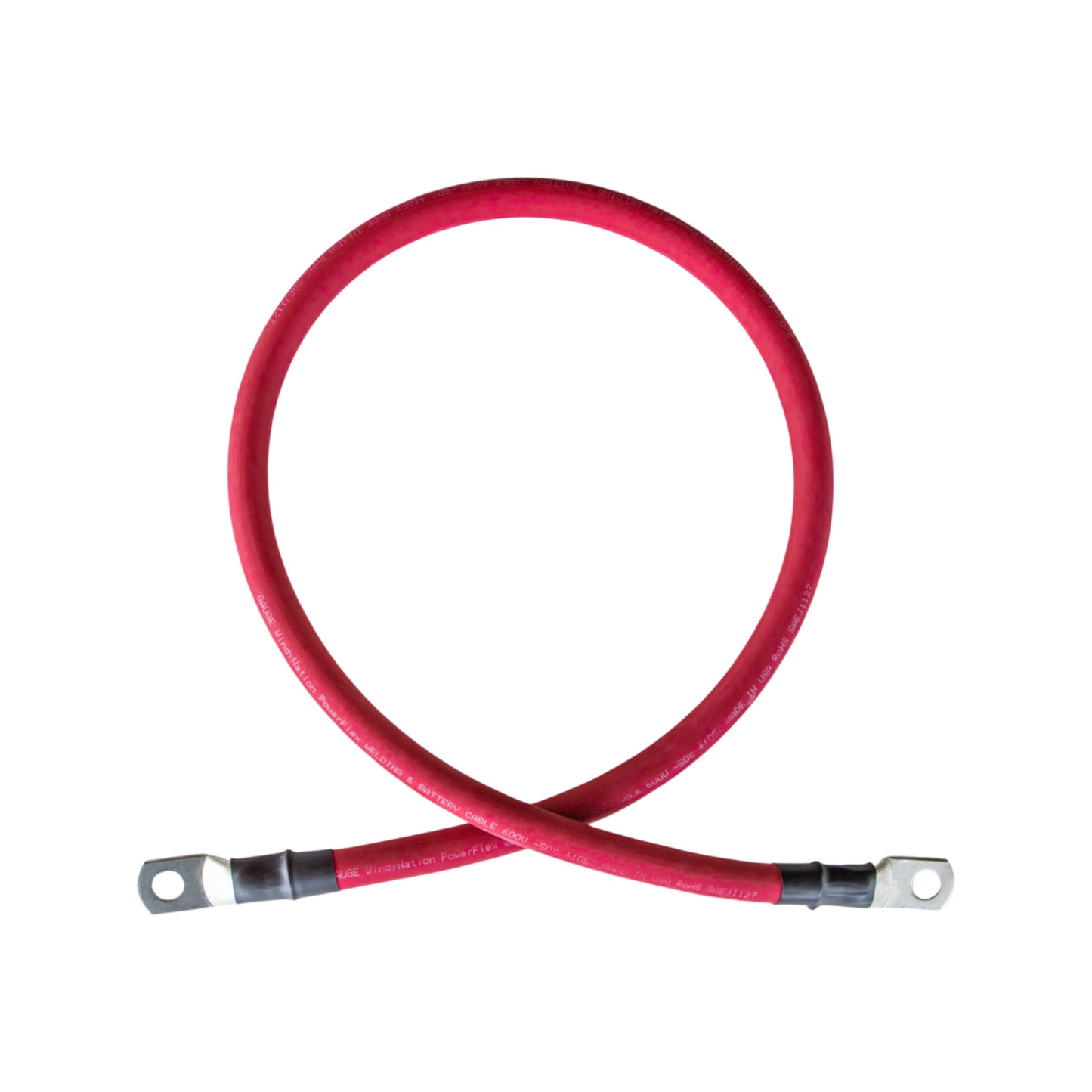 WindyNation 6 Gauge (AWG) Black & Red Copper Battery Cable w/ Lug Ring