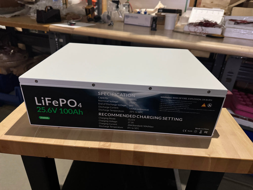 Full Battery 24V 100Ah LiFePO4 Battery w/ Active Balance & 100A BMS