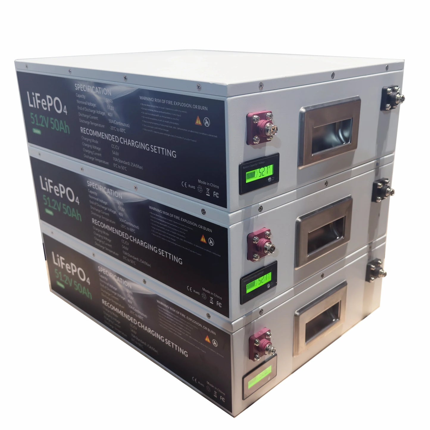 Full Battery Stackable LFP Battery (14"x13"x5", 50 Lbs)