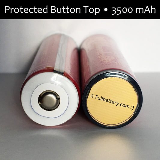 Panasonic NCR18650GA Protected Button Top 18650 lithium cell; 5A, 3500