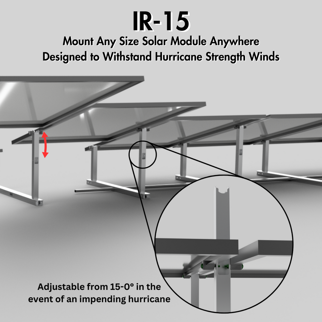 IntegraRack IR-15 Solar Panel Ground Mount - 15 Degree Angle