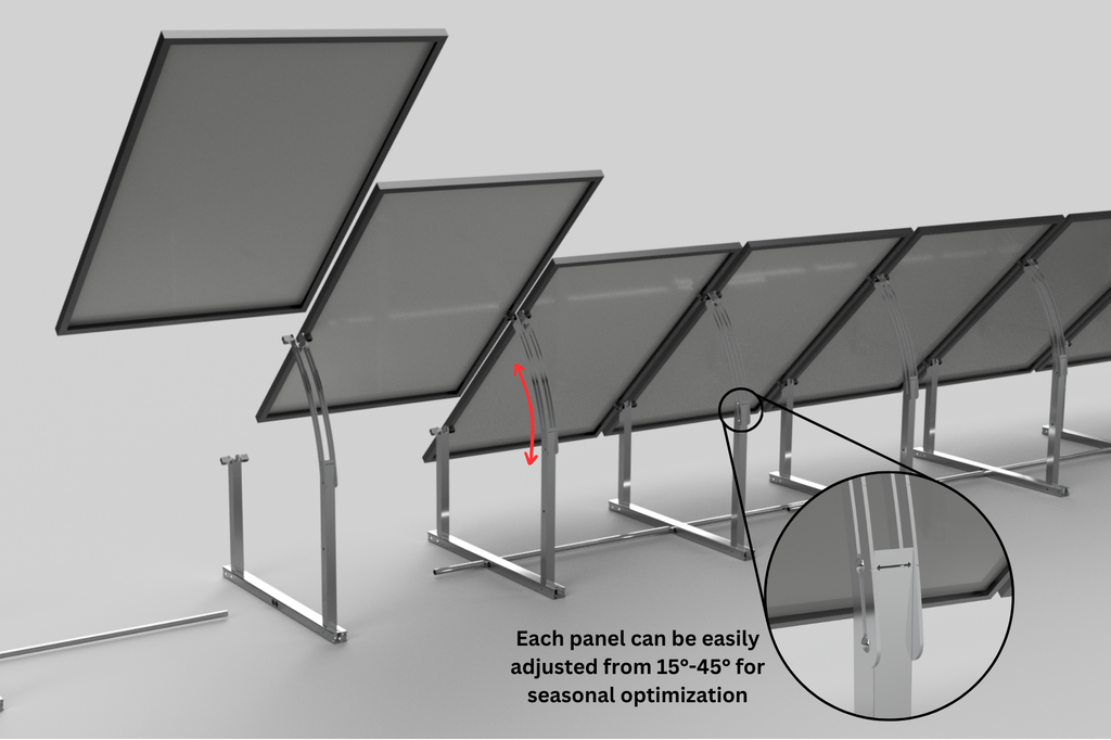 IntegraRack IR-45ASA Solar Panel Ground Mount - 15-45 Degree