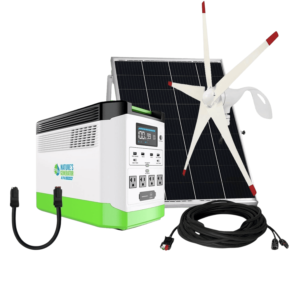Nature's Generator High Capacity Lithium 1800 Solar & Wind Generator
