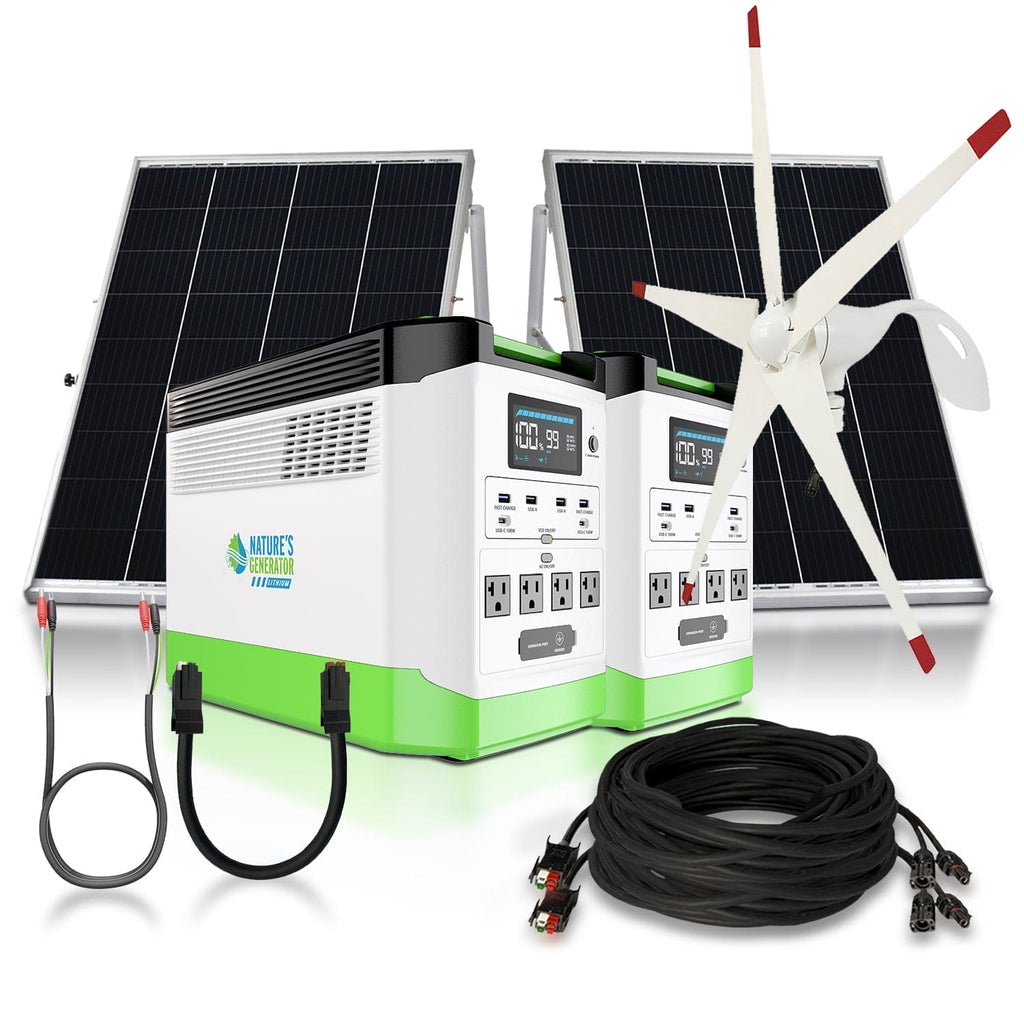 Nature's Generator High Capacity Lithium 1800 Solar & Wind Generator