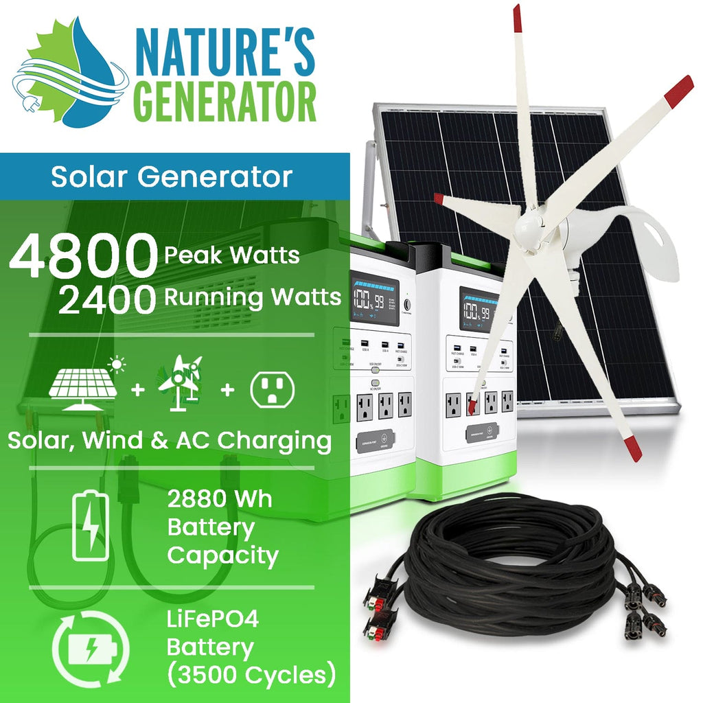 Nature's Generator High Capacity Lithium 1800 Solar & Wind Generator