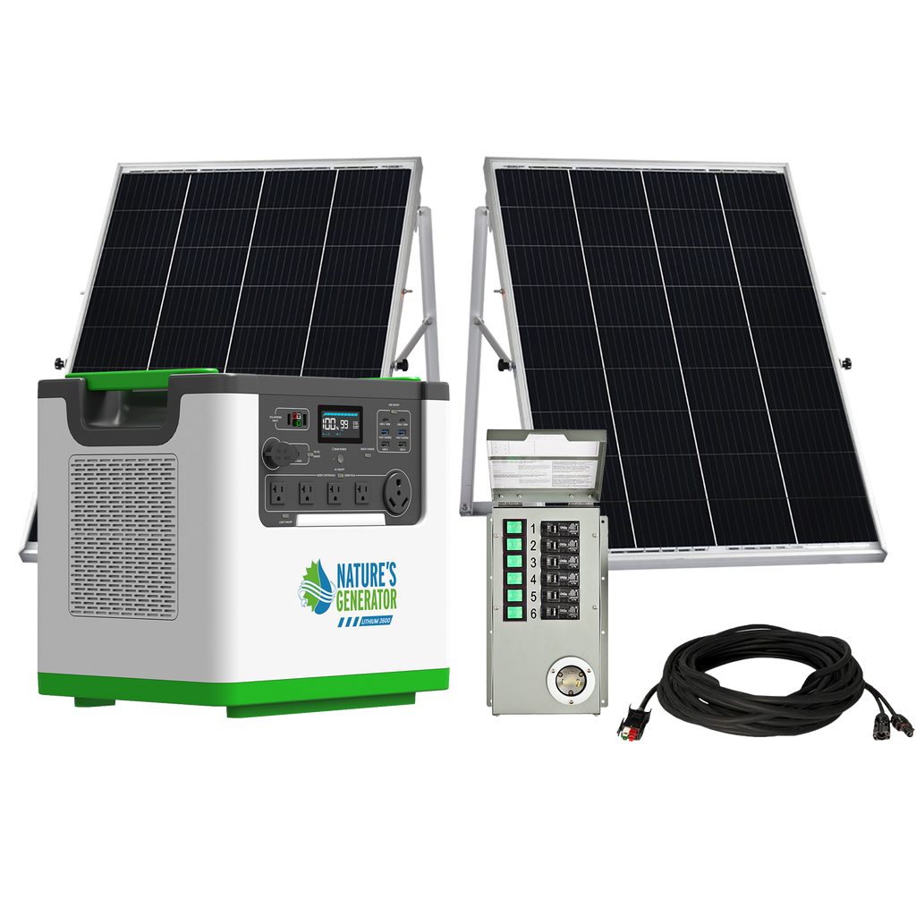 Nature's Generator Lithium 3600 Solar Generator & Transfer Switch
