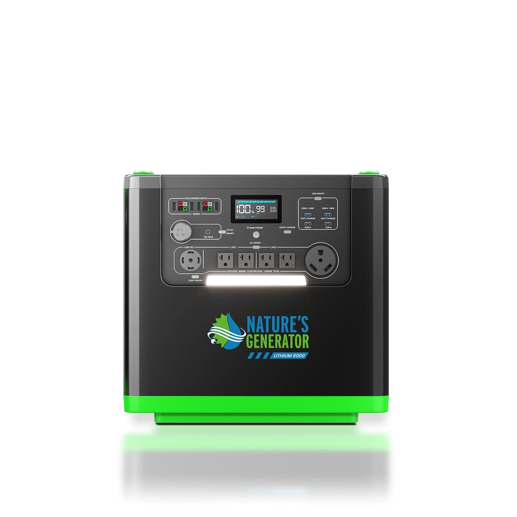 Nature's Generator Lithium 6000 w/ Solar Panel