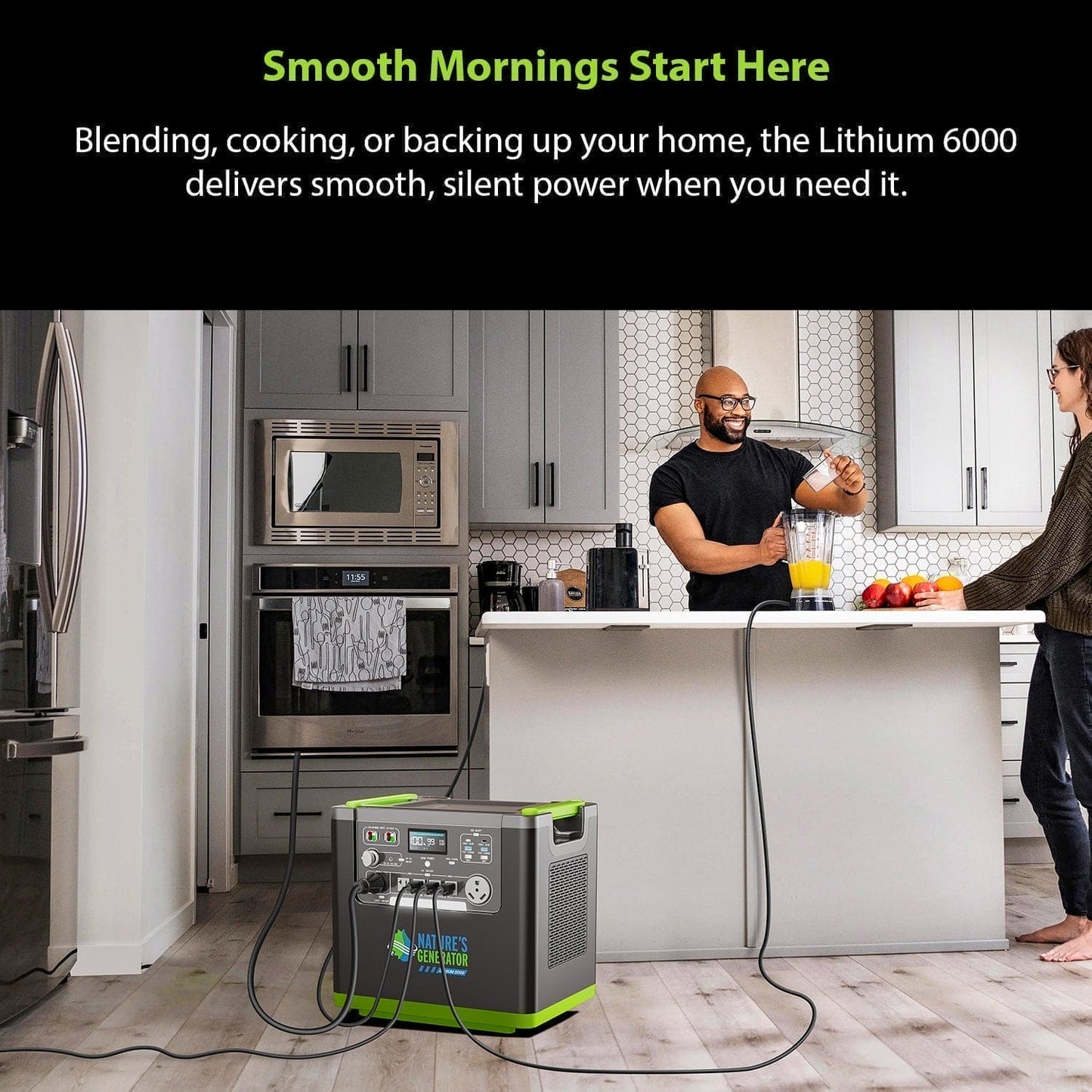 Nature's Generator Lithium 6000 w/ Solar Panel