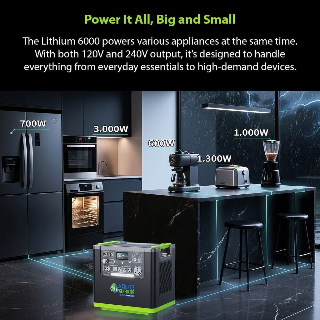 Nature's Generator Lithium 6000 & Transfer Switch