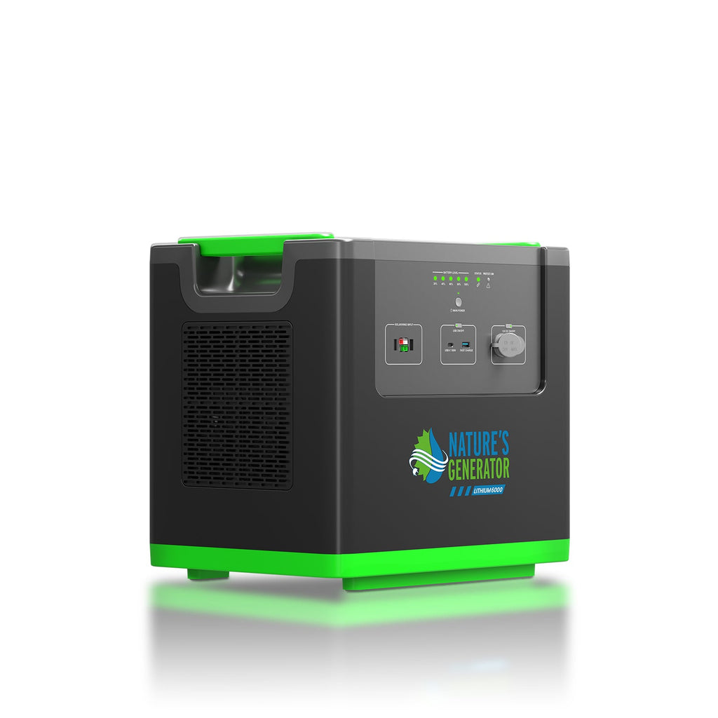 Nature's Generator Lithium 6000 w/ Solar Panels & Wind Turbine