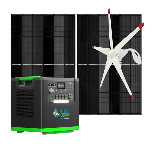 Nature's Generator Lithium 6000 w/ Solar Panels & Wind Turbine