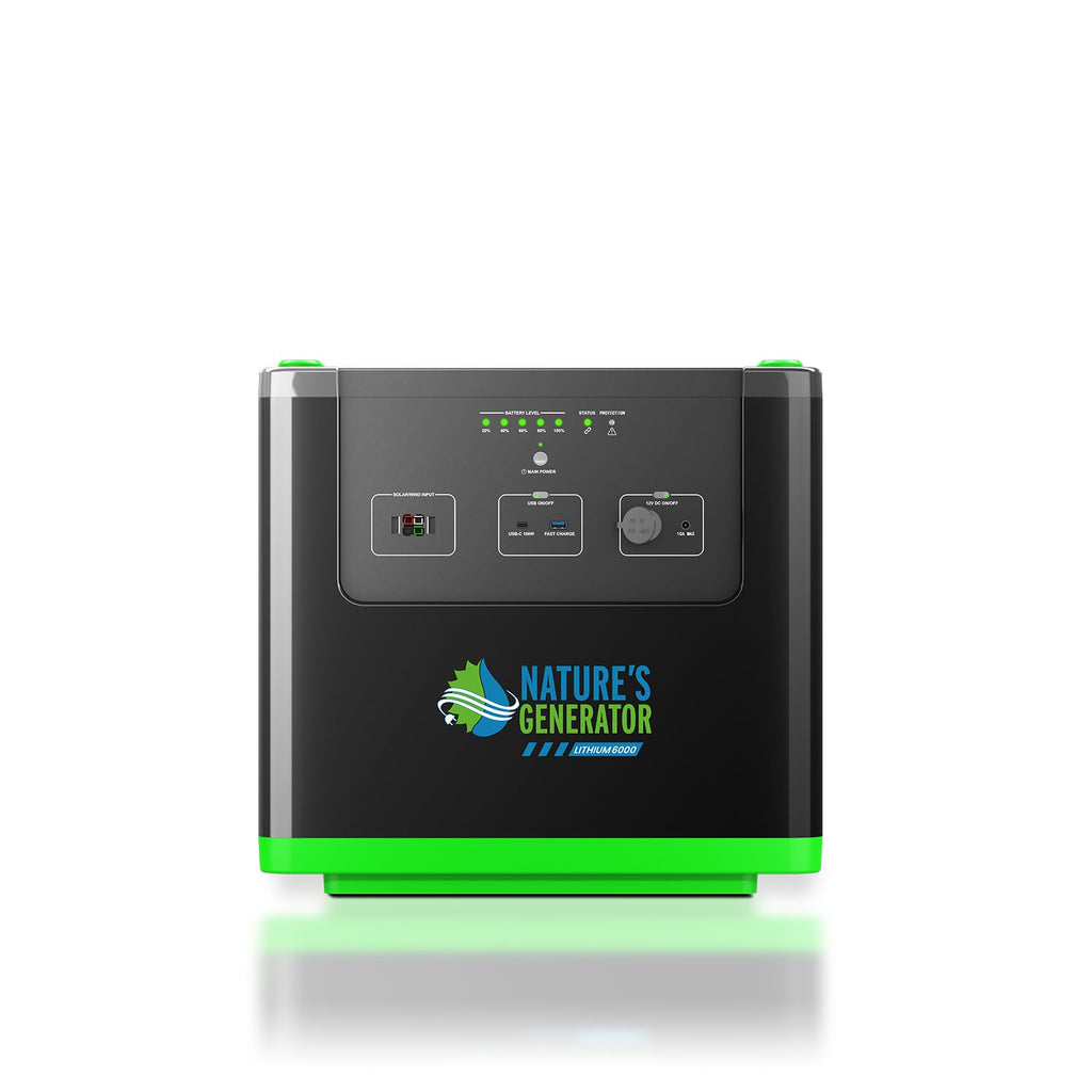 Nature's Generator Lithium 6000 w/ Solar Panels & Wind Turbine