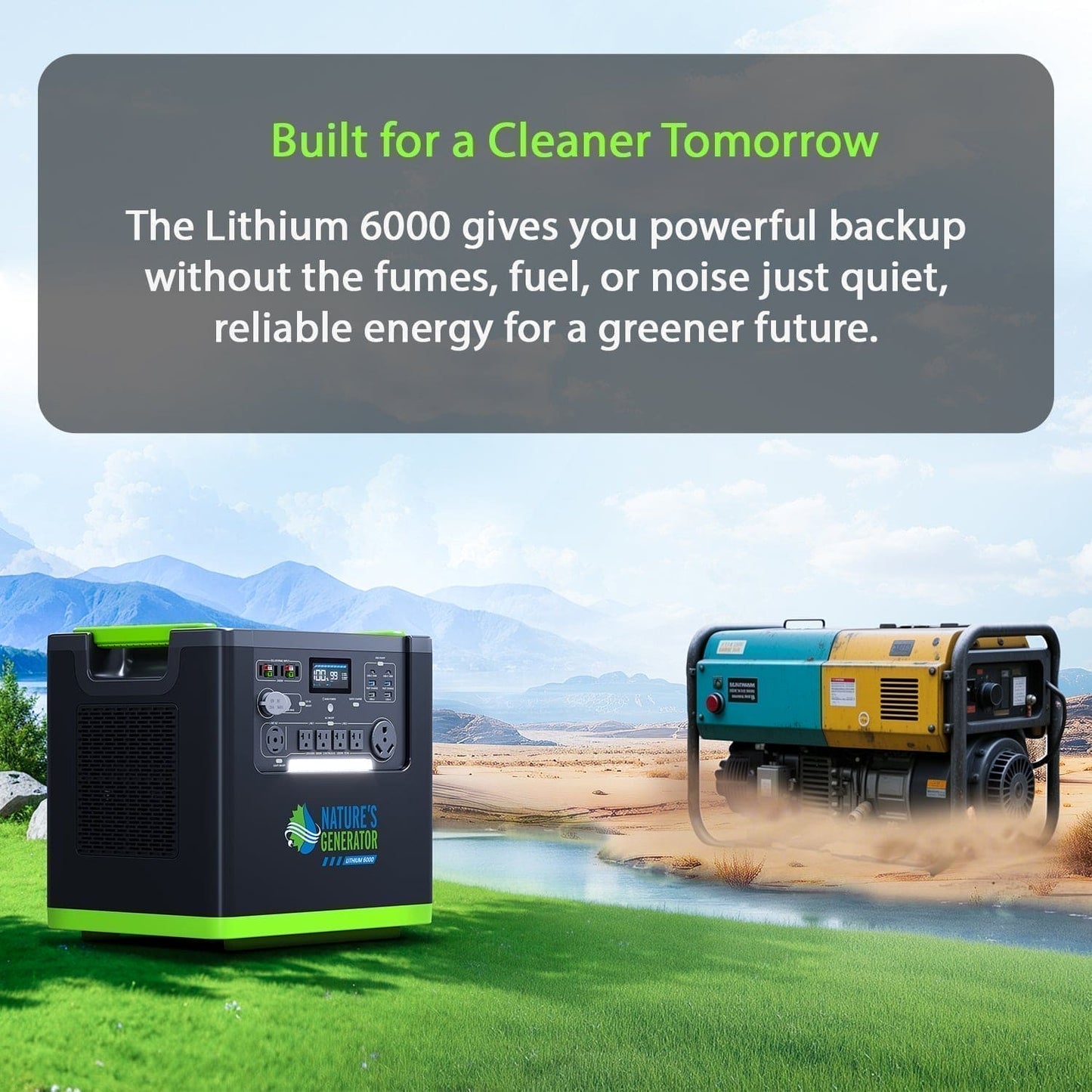 Nature's Generator Lithium 6000 w/ Solar Panel