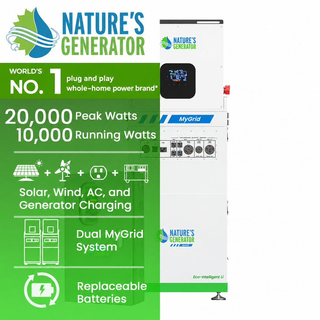 Nature's Generator MyGrid 10K w/ Transfer Switch for House Battery