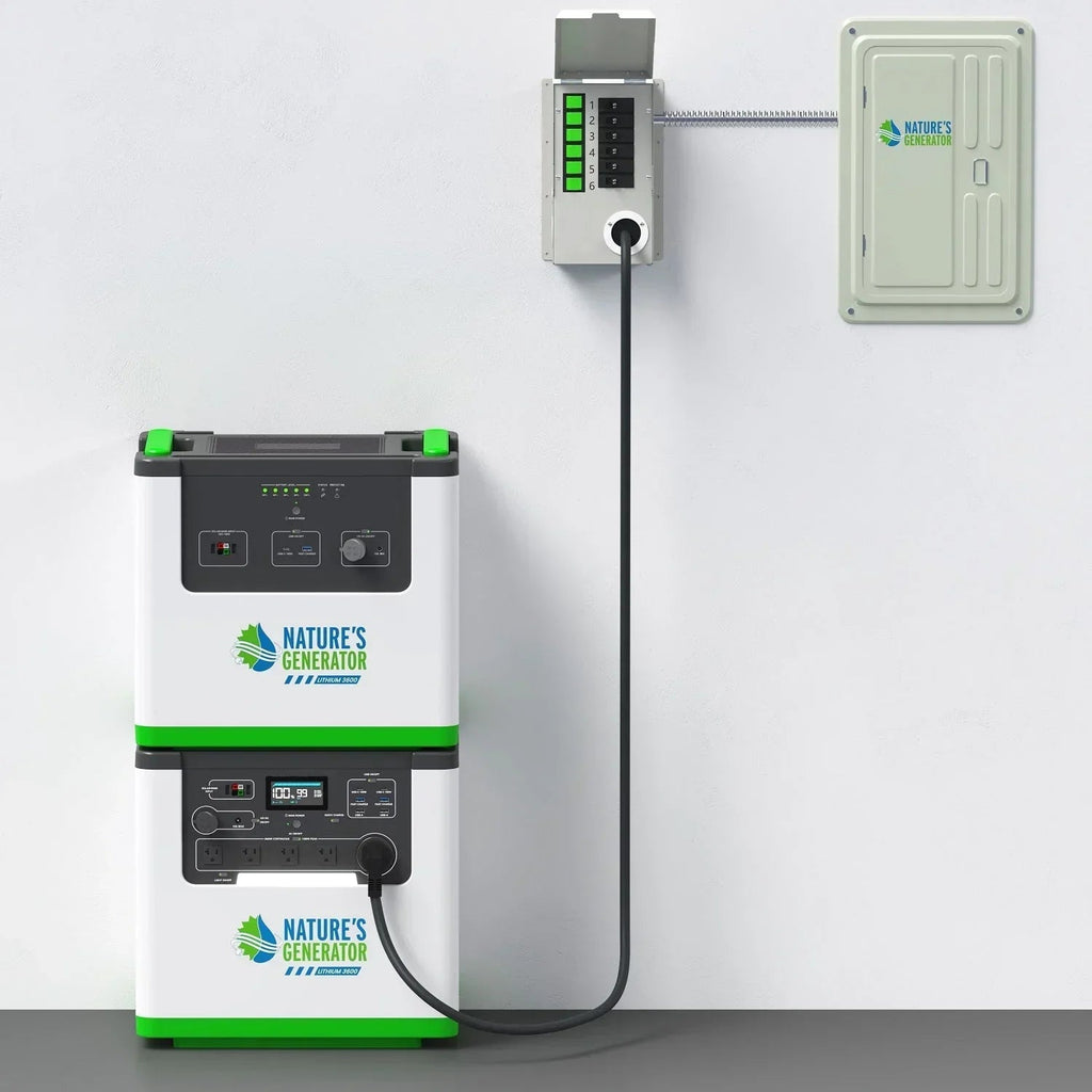 Nature's Generator Lithium 3600 Solar Generator and Transfer Switch