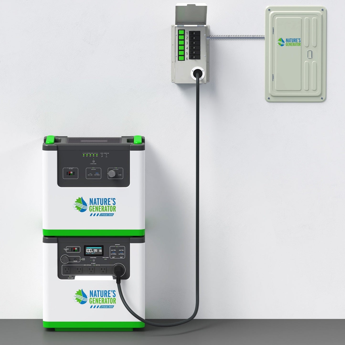 Nature's Generator Lithium 3600 Solar Generator & Transfer Switch