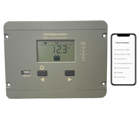 WindyNation 30-Amp Flush Mount LCD PWM Charge Controller w/ Wireless
