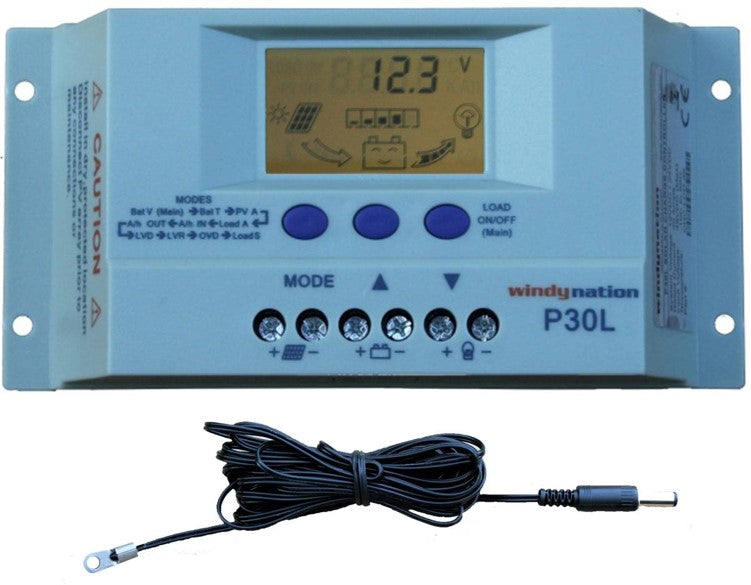 WindyNation 200-Watt Mono Solar Kits w/ P30L LCD Charge Controller