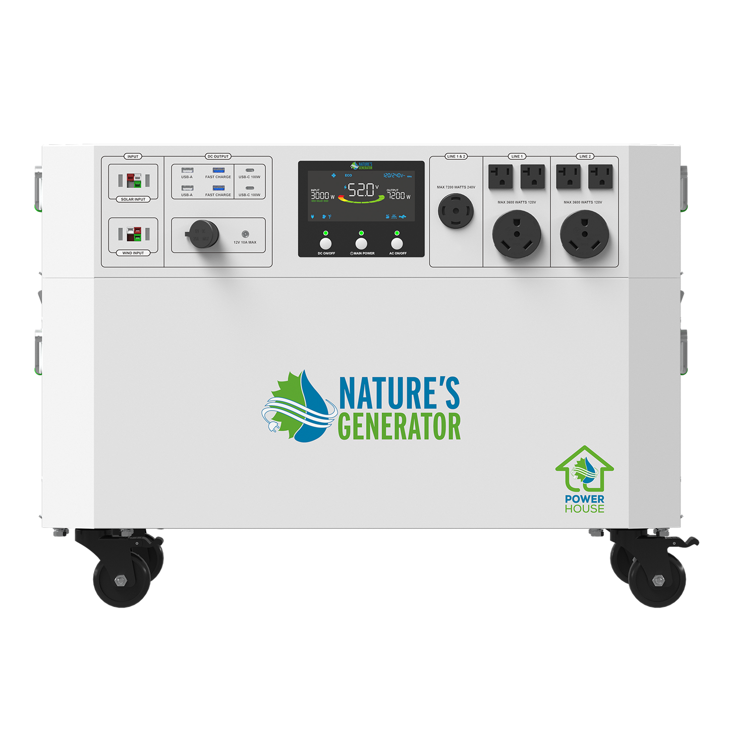 Nature's Generator Powerhouse Gen 2 Solar Generator & Transfer Switch