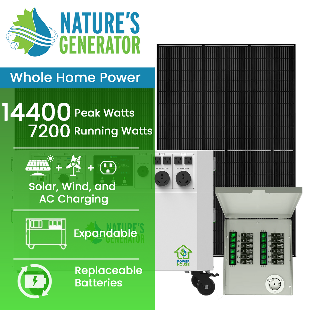 Nature's Generator Powerhouse Gen 2 Solar Generator & Transfer Switch