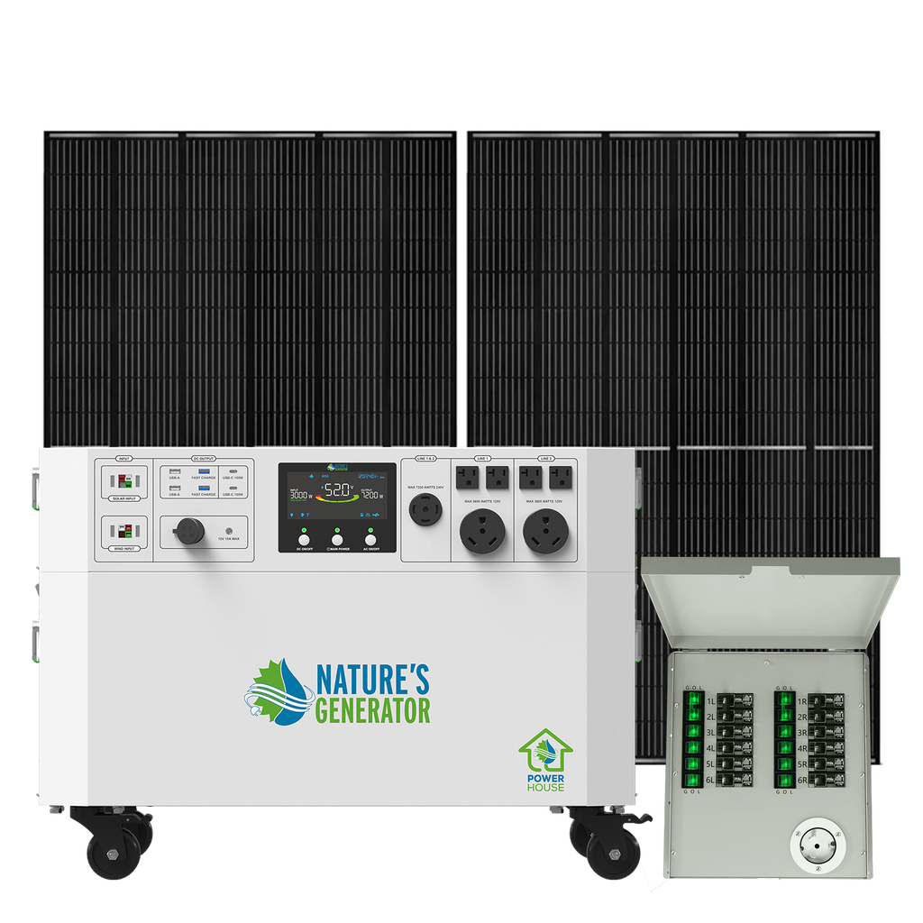Nature's Generator Powerhouse Gen 2 Solar Generator & Transfer Switch