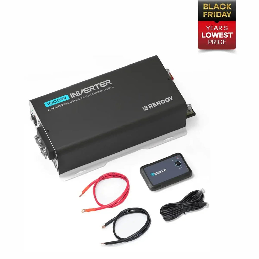 1000W 12V Pure Sine Wave Inverter with UPS Transfer Switch and Built-in Bluetooth