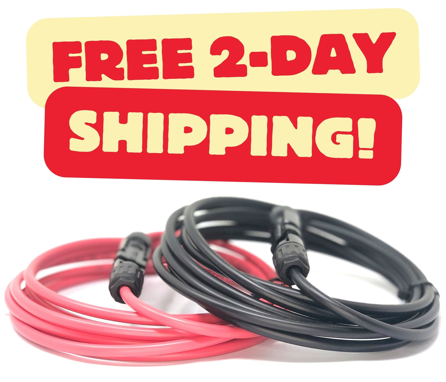 WindyNation 10 Gauge (AWG) Solar Panel Extension Cable w/ Solar