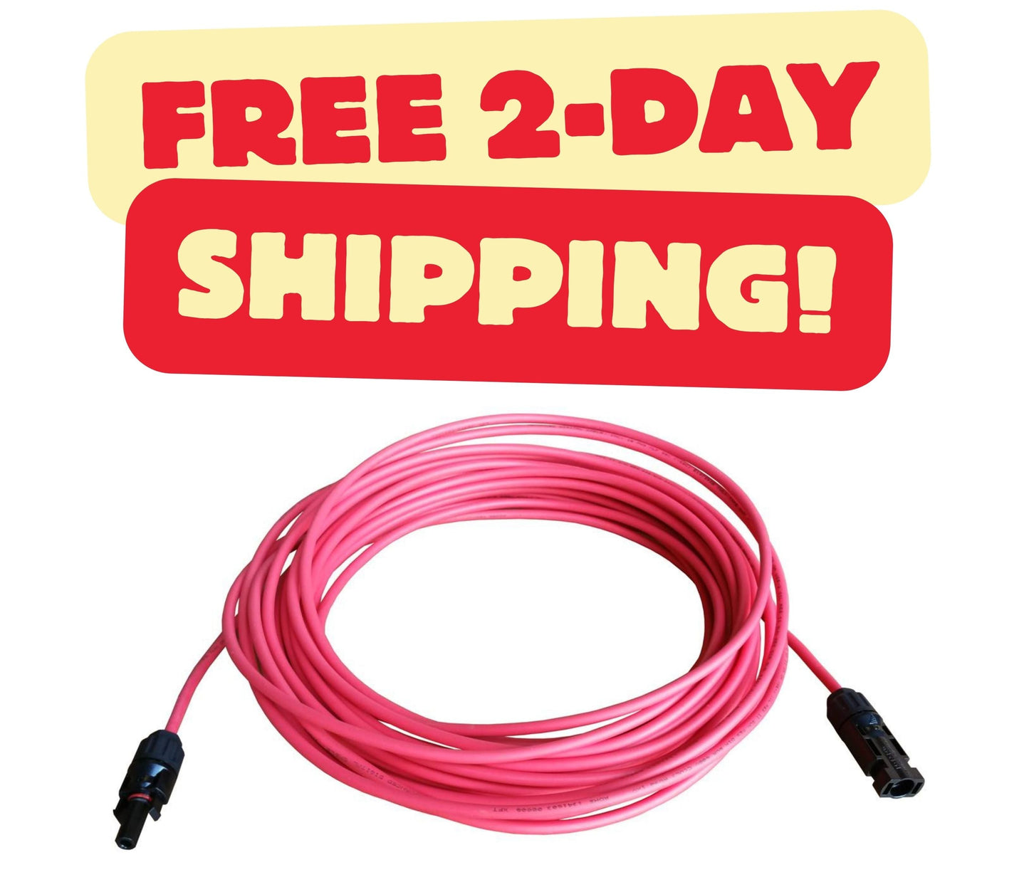 WindyNation 8 Gauge (AWG) Solar Panel Extension Cable w/ Solar