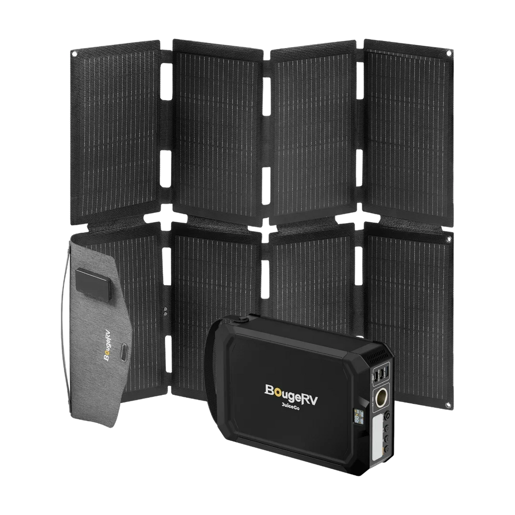 BougeRV 100W N-Type Fiberglass Foldable Portable Solar Panel