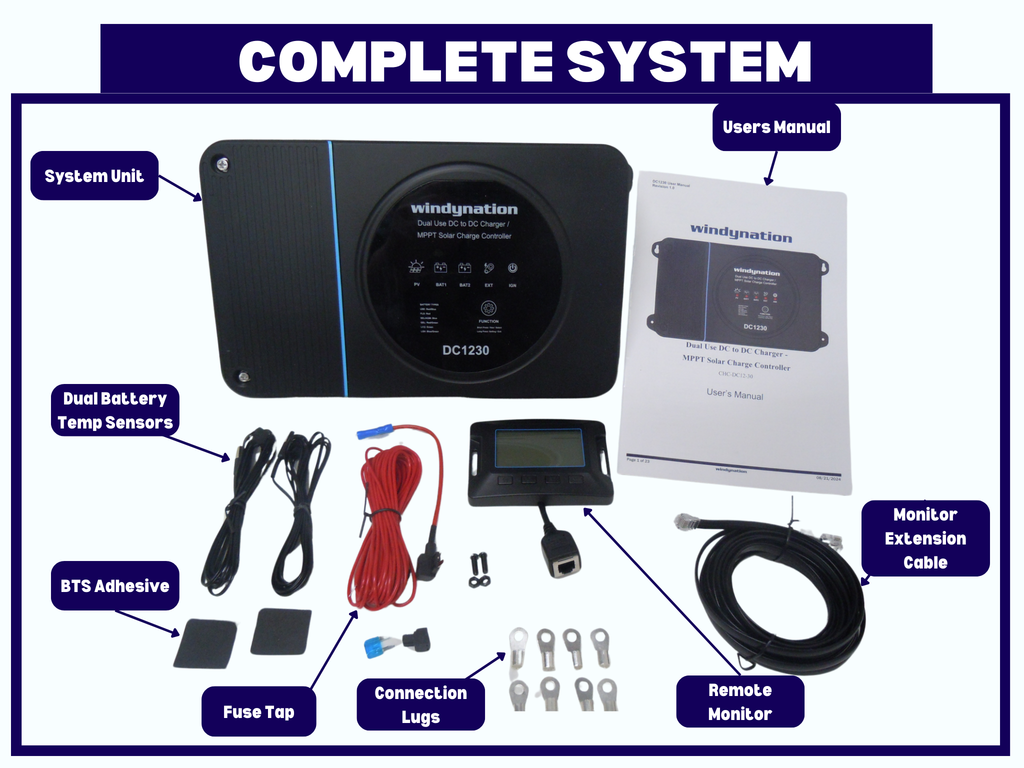 WindyNation 30 Amp Dual Use DC to DC Battery Alternator Charger