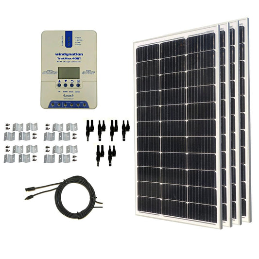 WindyNation 400-Watt Mono Solar Kits w/ TrakMax MPPT 40A Charge