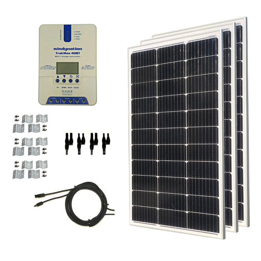 WindyNation 300-Watt Mono Solar Kits w/ TrakMax MPPT 40A Charge