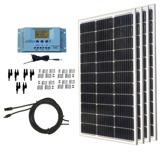 WindyNation 400-Watt Mono Solar Kits w/ P30L LCD Charge Controller