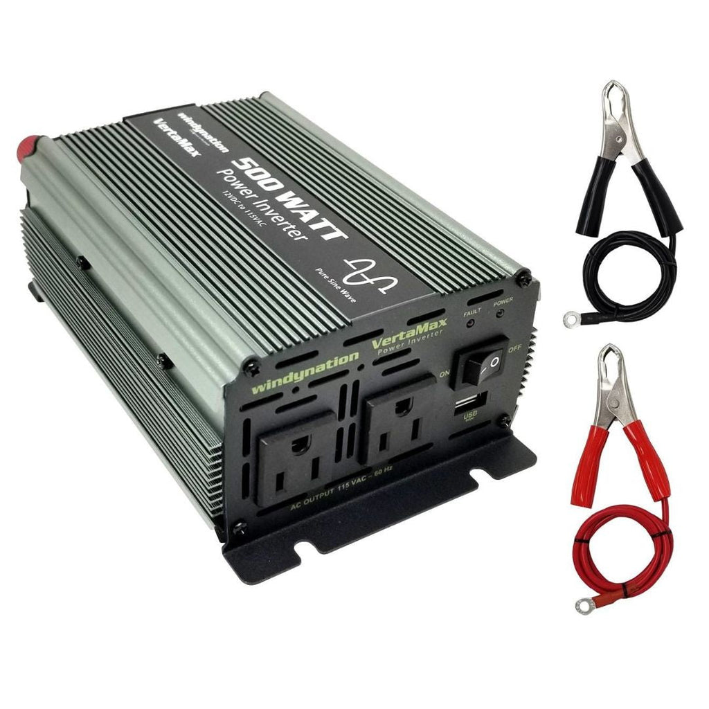 WindyNation VertaMax Pure Sine Wave 500 Watt 12V Power Inverter