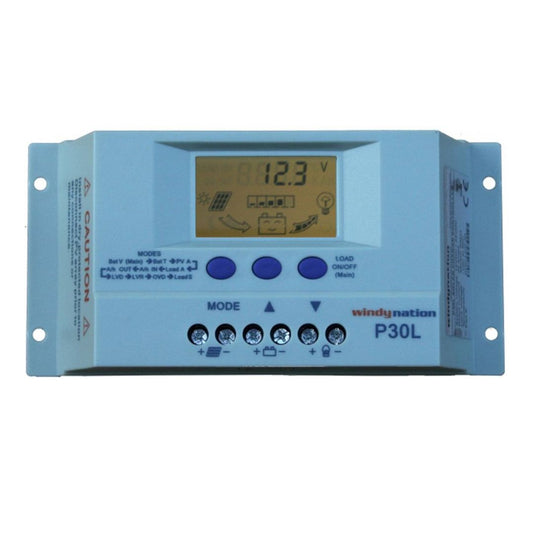 WindyNation P30L LCD 30A Solar Panel Regulator Charge Controller