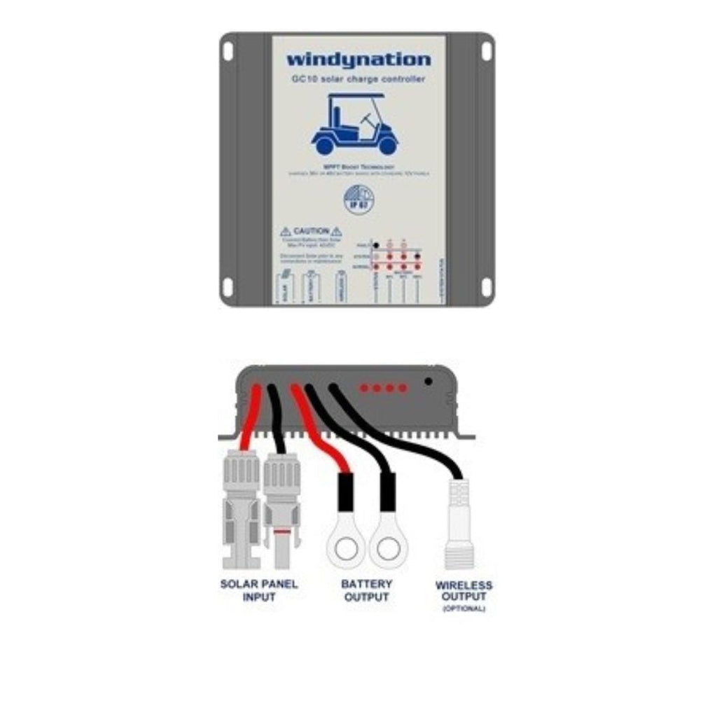WindyNation GC10 10-Amp MPPT Golf Cart Charge Controller