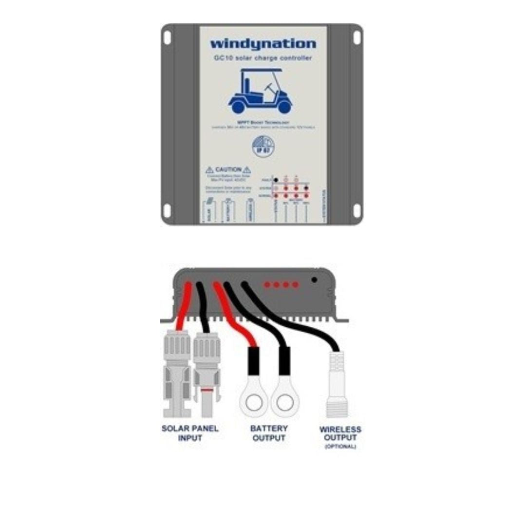 WindyNation GC10 10-Amp MPPT Golf Cart Charge Controller